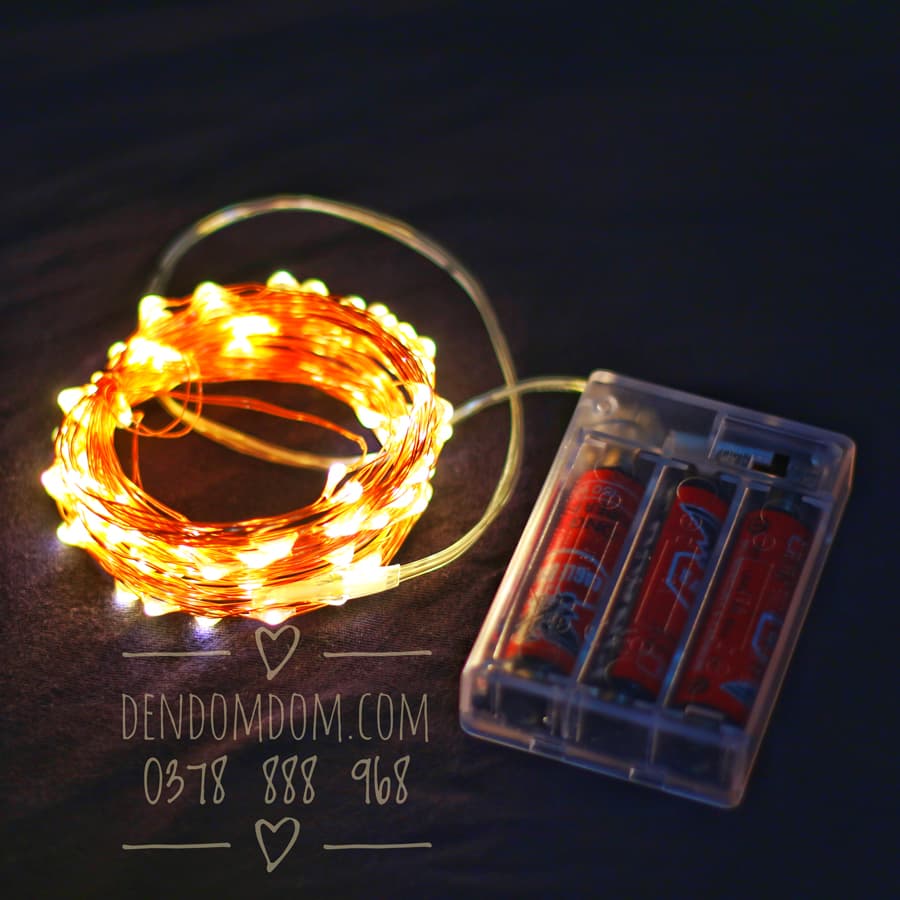 Dây đèn led đom đóm fairy lights 10m màu vàng